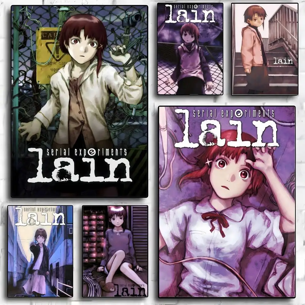 Серийные электронные эксперименты Lain аниме постер высококачественные эстетические настенные картины наклейки для общежития и декора гостиной