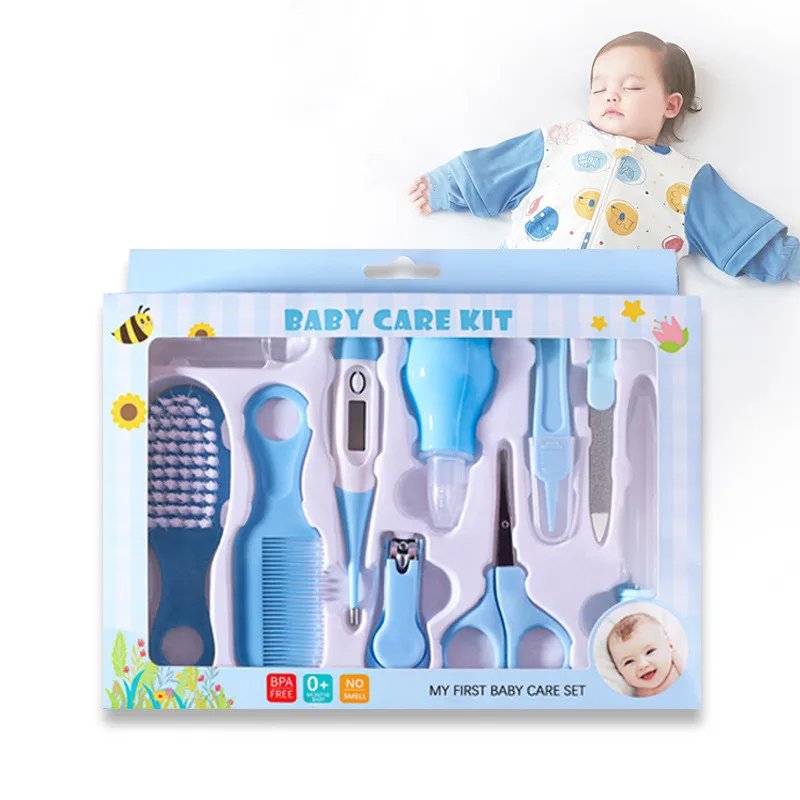 10pcs/baby care set newborn beauty manicure set baby medical nail haircut brush tool