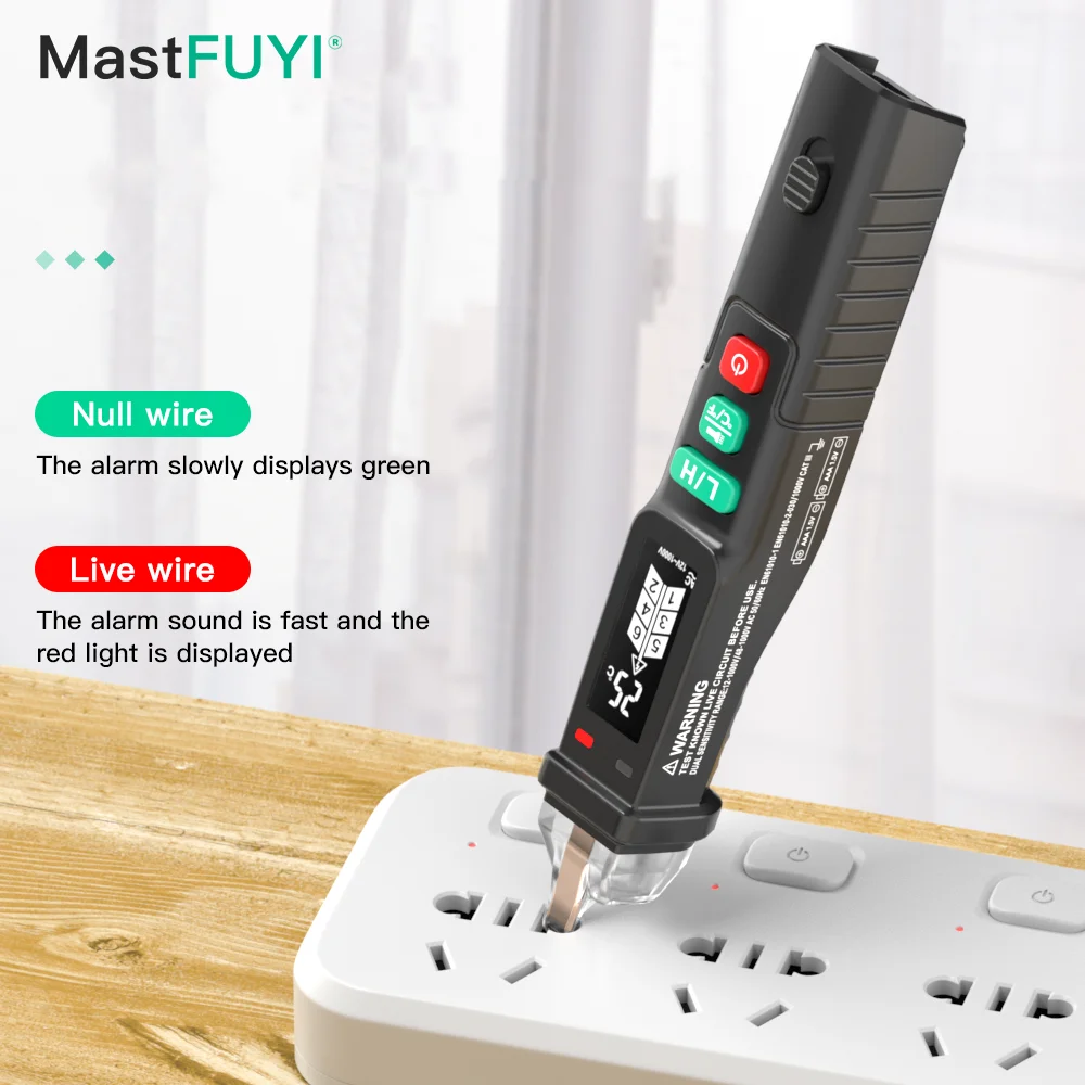 Lcd Visual Inteligente ac sem Contato Detector de Tensão sem Contato Testador Caneta Alarme Indicador de Tensão Medidor Testador Elétrico 121000v
