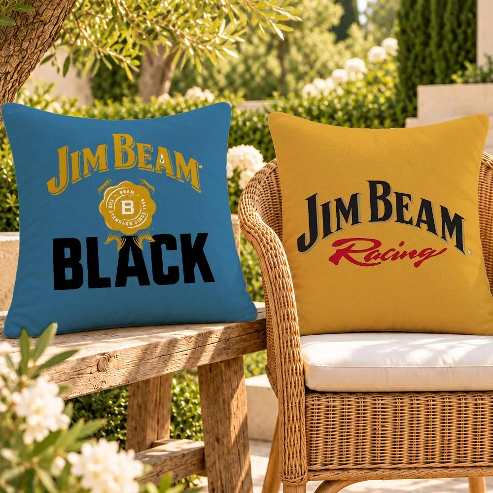 Drink Bourbon Whiskey Jim Beam Cushion Cover Soft Plush Throw Pillow Cover Washable Sofa Bed Patio Chair Home Decor