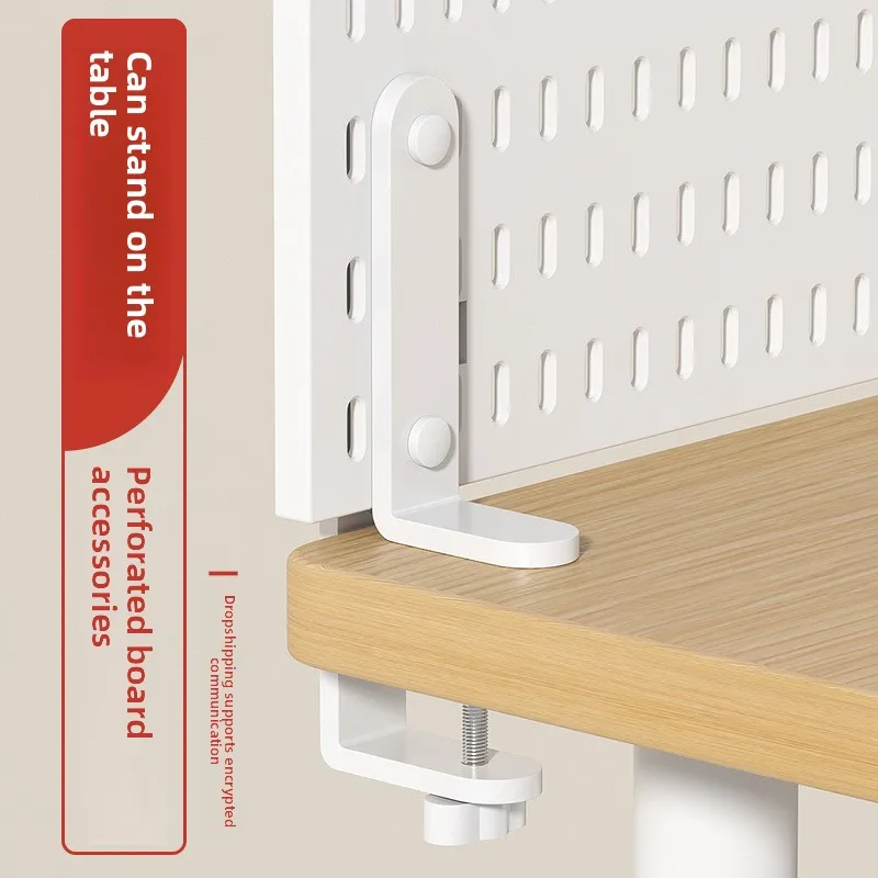 

Clip on Desk Hole Board Accessories Installation Drill Free DIY Office Desk Mount Clips Hole Board System Wall Storage Board
