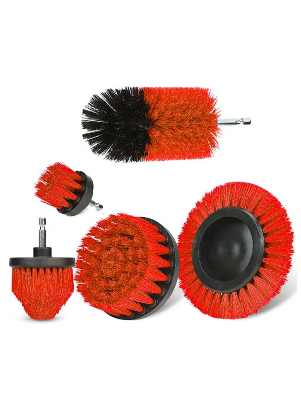 Electric Drill Scrubber Brush Power Brush Set Kit Car Soft Brush Drill Kit Bathroom Kitchen Auto Care Cleaning Tools 3/5/6 Pcs