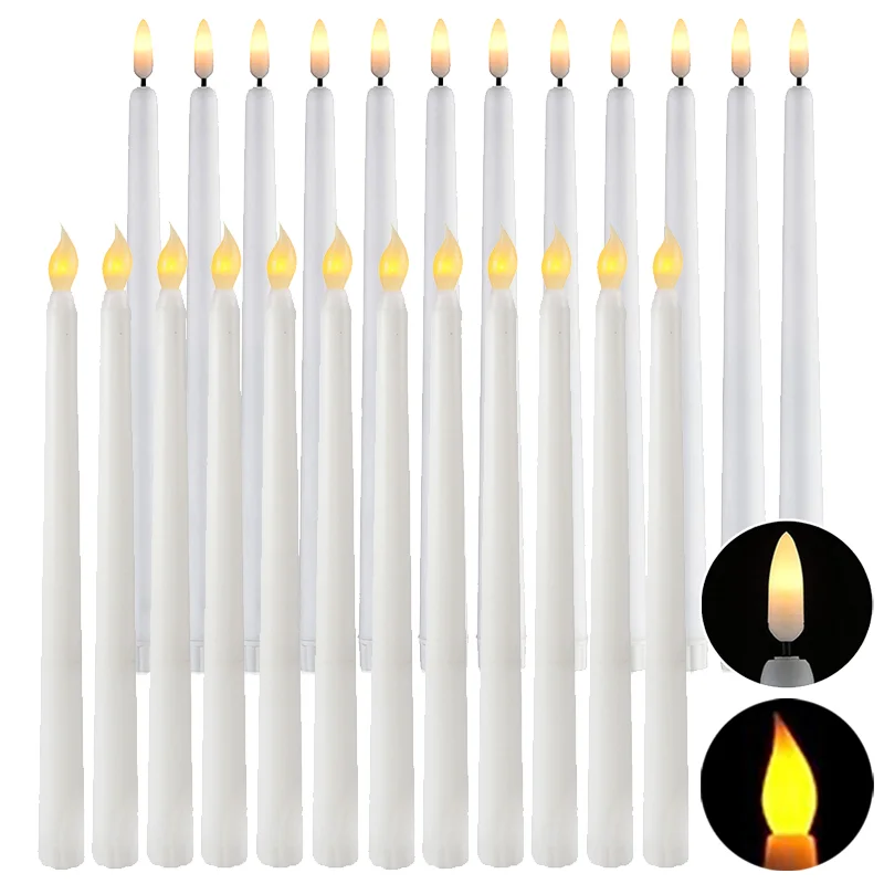 

LED Flameless Electronic Candles Battery Powered Taper Pointed Long Candle Light for Home Party Decor Flashing Lamp Night Lights