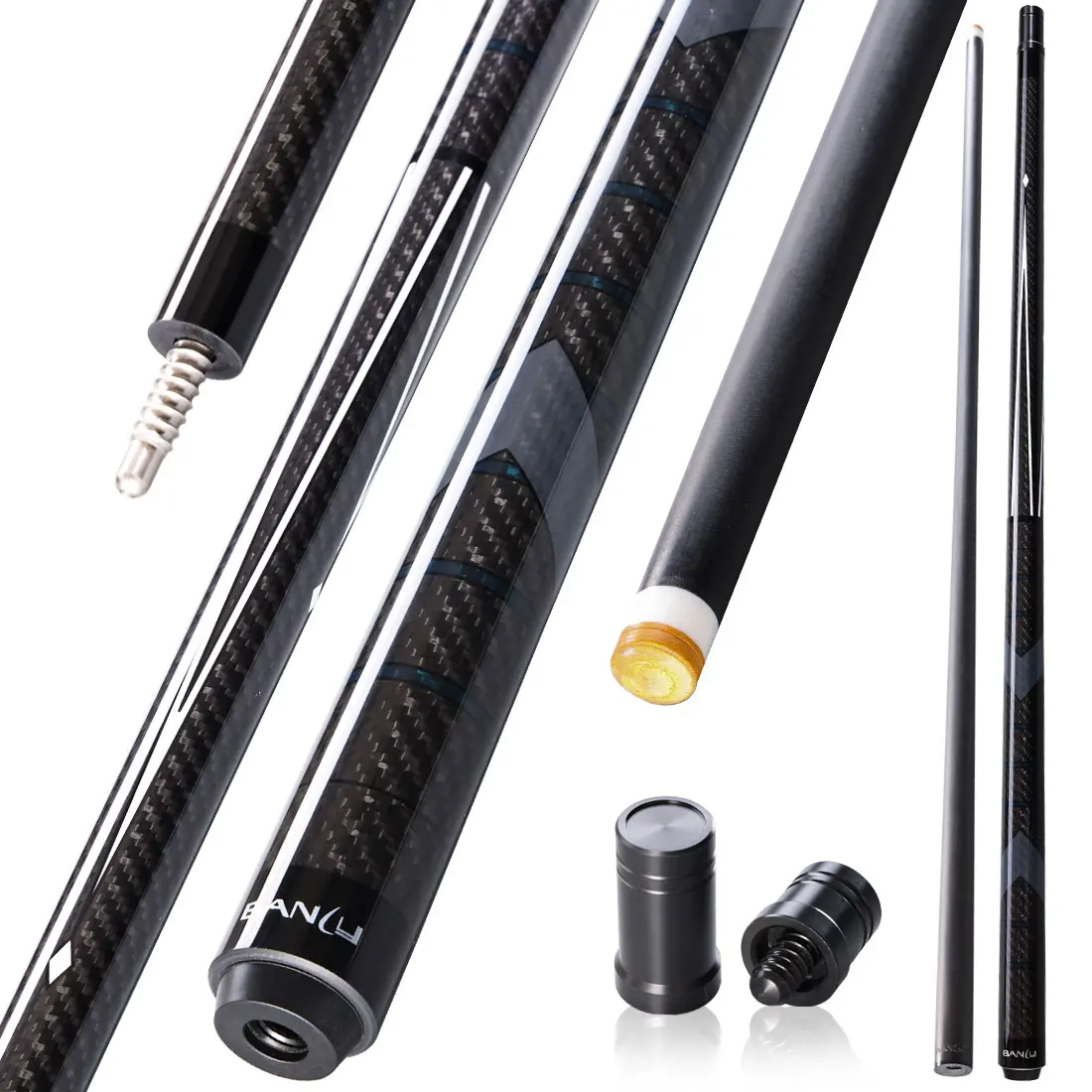 Banly 58 Inch Carbon Fiber Pool Cue Stick for Adults, 12.5mm Tip 3/8*8 Joint, 20-21oz Professional Billiard Cue for Indoor Billi