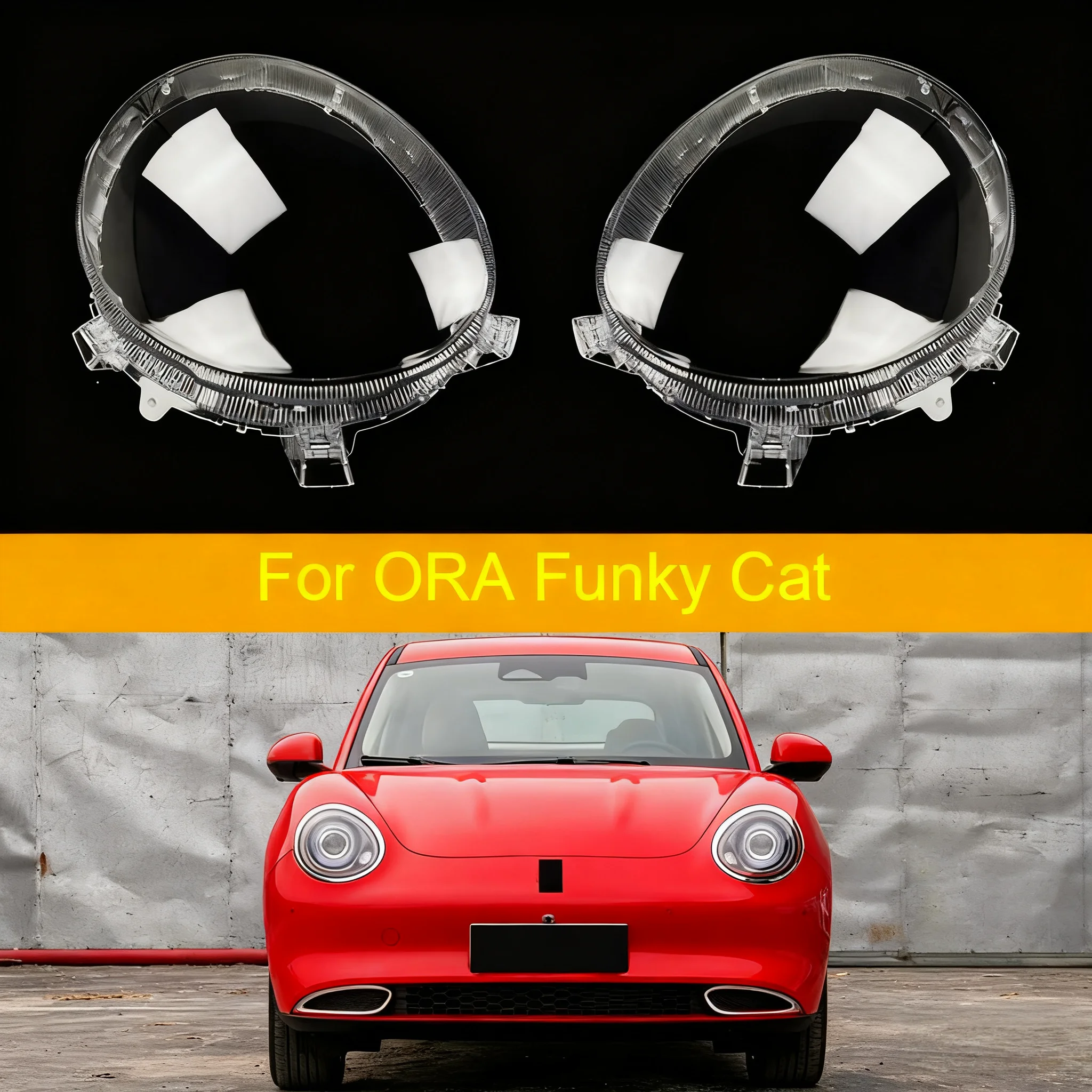 

Headlight Cover Shell Shade For GWM ORA Funky Cat 2021-2024 Head Lamp Glass Head Light Cover Lens Transparent