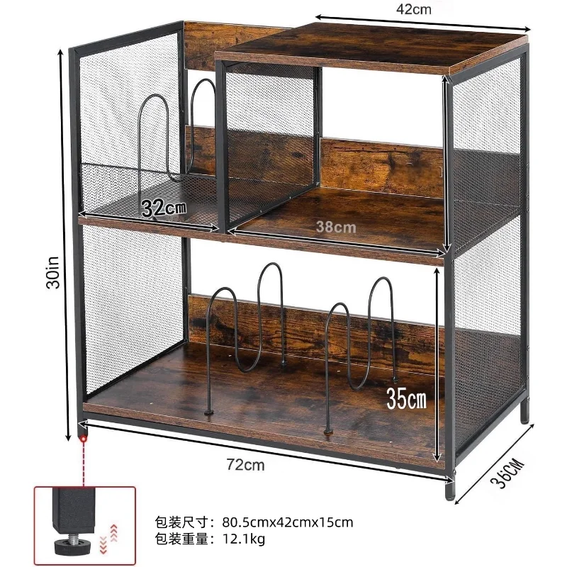 American bookshelf trolley storage rack wine cabinet record coffee machine record player wrought iron multi-function storage rac