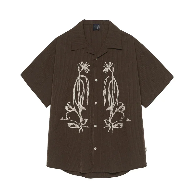 

Summer Vacation Style Quick Dry Beach Shirt Men Streetwear Fashion Cuban Collar Loose Casual Short Sleeve Outdoor Shirts Blouses