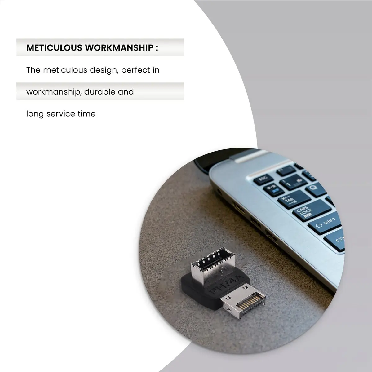 Computer Motherboard Type-E USB 3.1 Type-E Interface 90 Degree Steering Elbow Front Type-C Installed Adapter(PH74A)