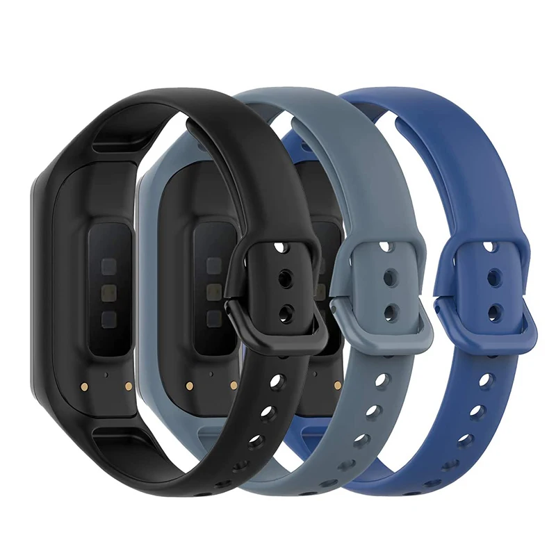 3 Pack Soft Silicone Waterproof Bracelet Accessories Sport Strap Replacement Wristbands for Samsung Galaxy Fit 2 SM-R220