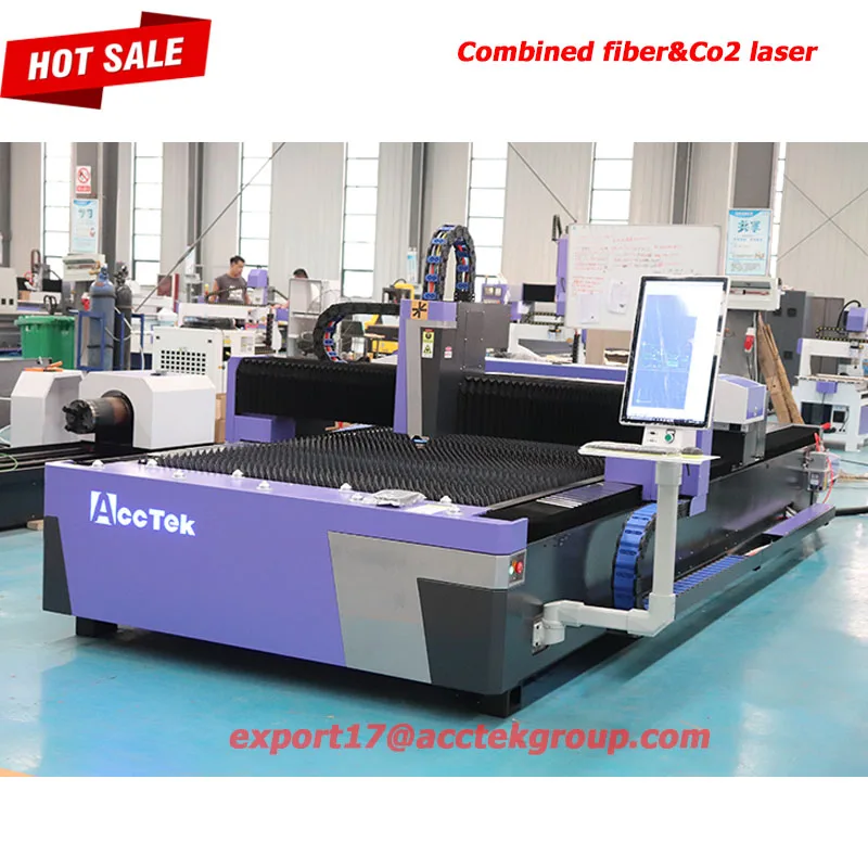 Macchina da taglio Laser Co2 a fibra combinata a doppio portale per il taglio di metalli e Non metalli