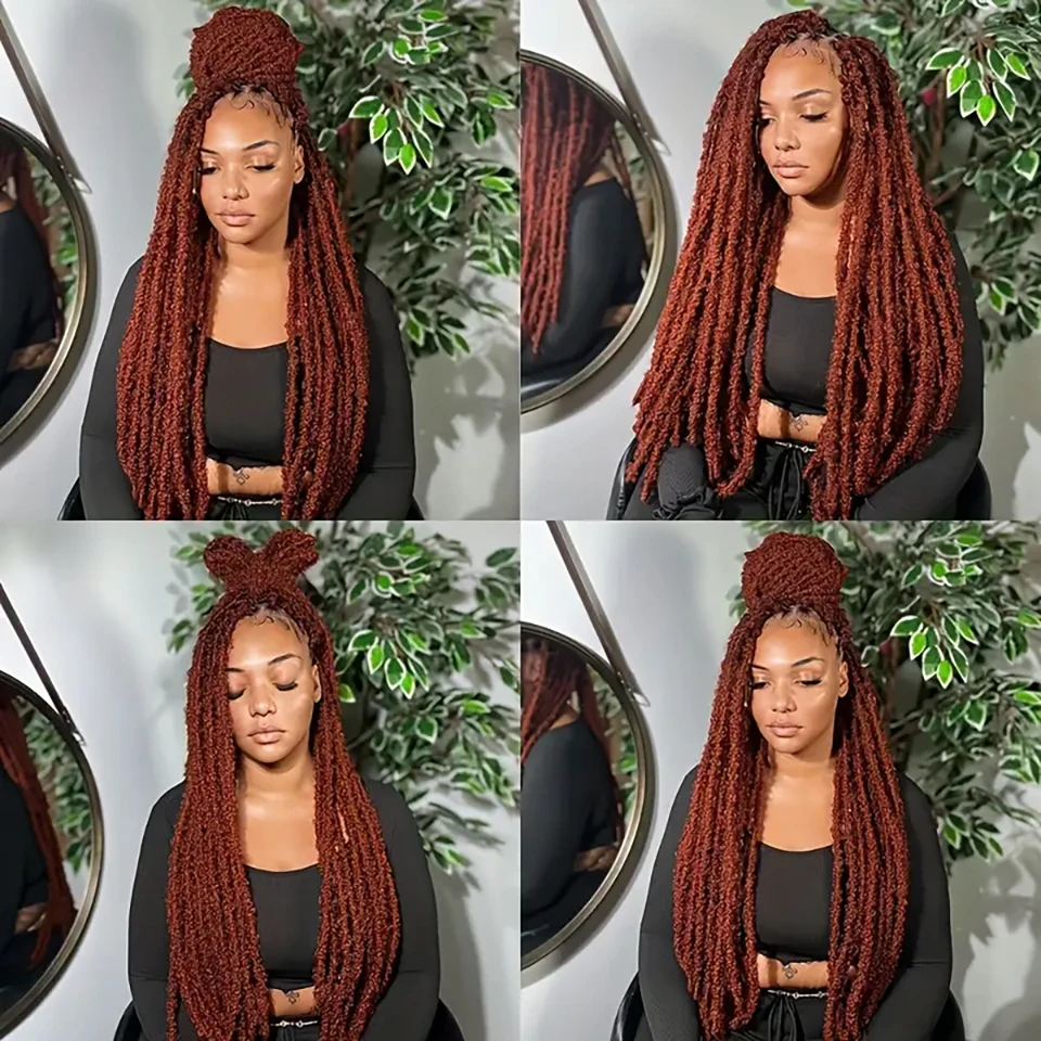 24 "Mariposa Faux Locs Crochet Pelo Torcido Locs Trenzado Cabello Envejecido Meche Suave Mariposa Cerraduras Crochet Trenza Ombre Negro