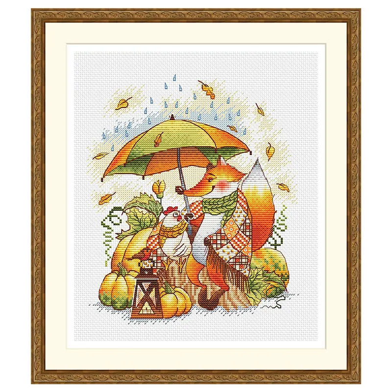 Fishxx Cross Stitch Kit Precision Print D1056 Harvest Fox Can Be Home Cartoon Animal