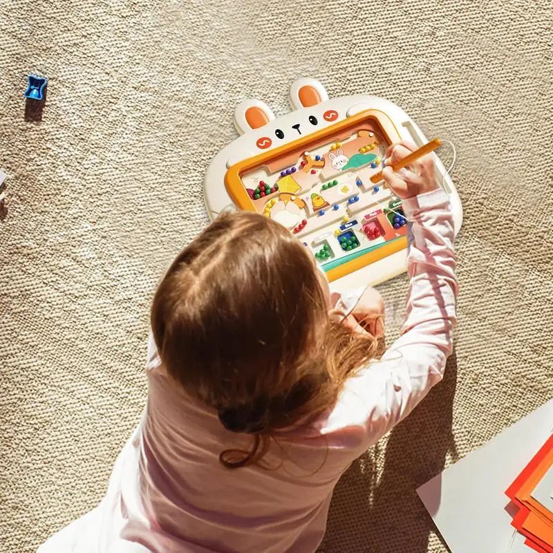 Laberinto magnético de bolas para niños, juguete educativo de aprendizaje, reconocimiento de Color