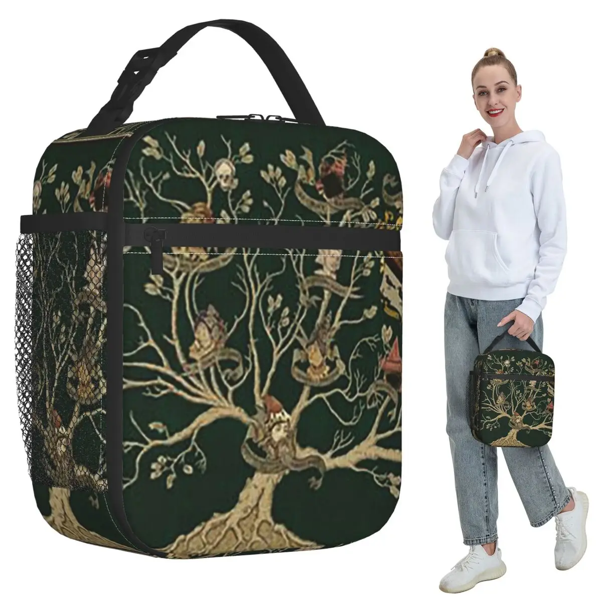 Noble House Of Black Family Tree Insulated Lunch Bag for Kids School Cooler Thermal Food Box Tote Lunch Boxes Container