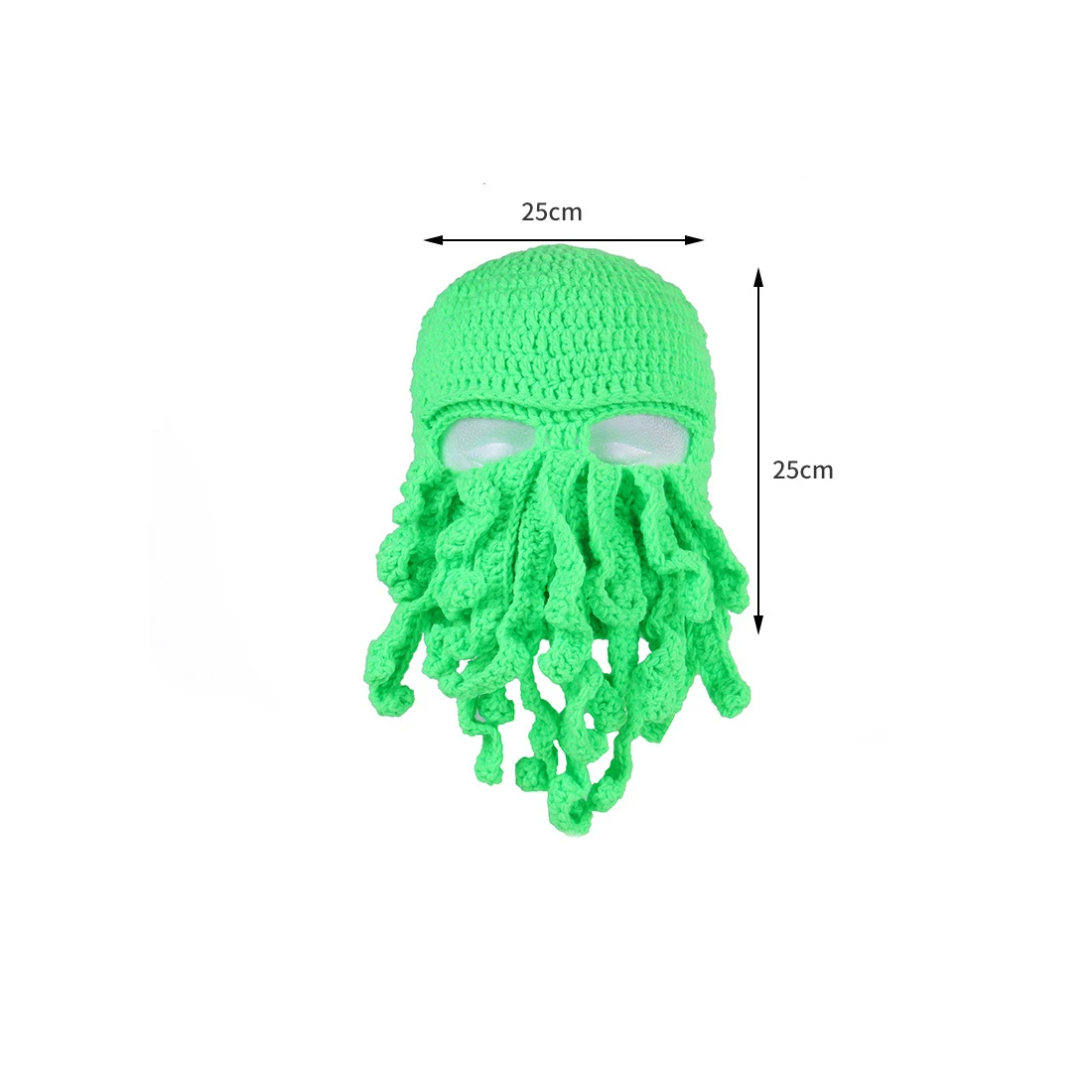 Novelty Handmade Funny Tentacle Octopus HatCrochet Cthulhu Beard Beanie Men\'s Women\'sKnit Wind Mask Cap Halloween Animal Gift