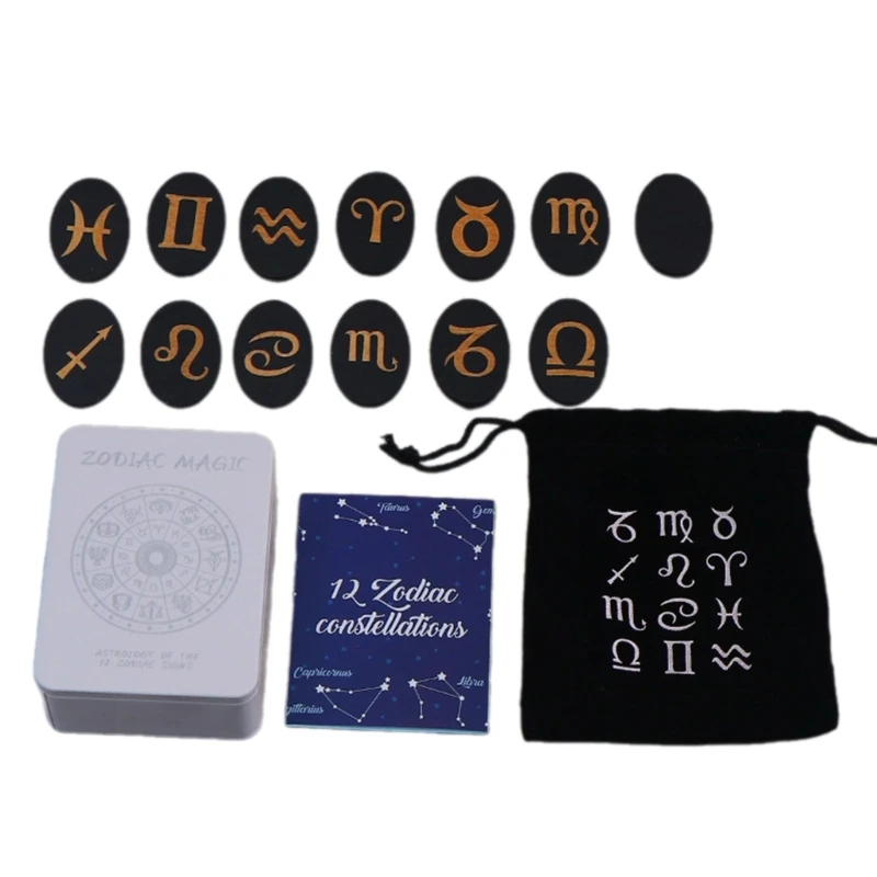 Tarot Cards Engraved Magicals Symbol Bag Case 12pc Card 1pc Blank Engraved Cards for Insight and Fun