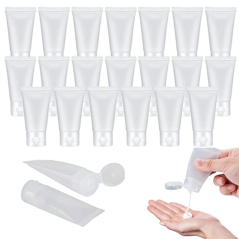 10PCS Plastic Soft Tubes Squeezable 15-100ml Empty Container Jars Storage Holder Facial Cleaner Shampoo Shower Gel Body Lotion