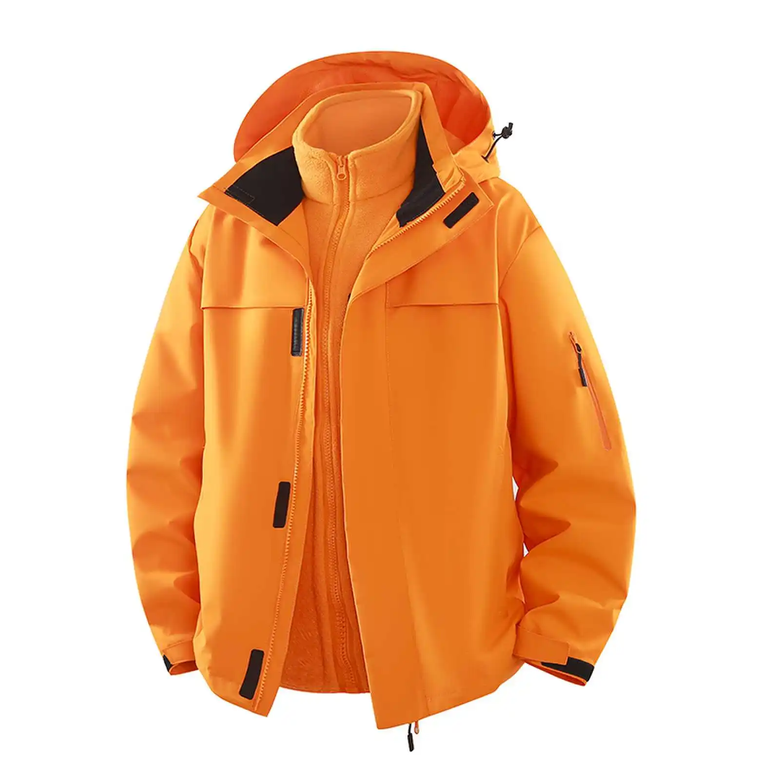 

Men's Sports Jacket 3-in-1 Outdoor Men's Mountaineering Sportswear Windproof and Waterproof with Inner Lining Hooded Sports Coat