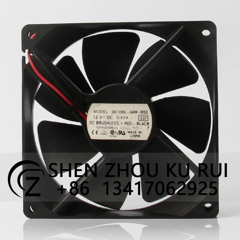 

3610KL-04W-B50 Case Cooling Dual Ball Bearing Fan for NMB DC12V 0.43A 92X92X25mm High Quality Fans