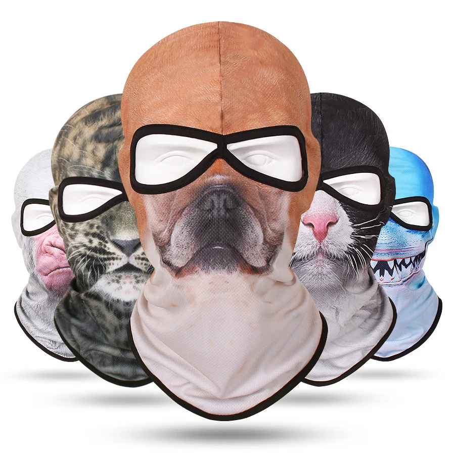 3D Animal Motorcycle Cap Cycling Balaclava Full Face Cover Hat Helmet Liner Ski Neck Warmer Hood Sun UV Protection Tube Scarf