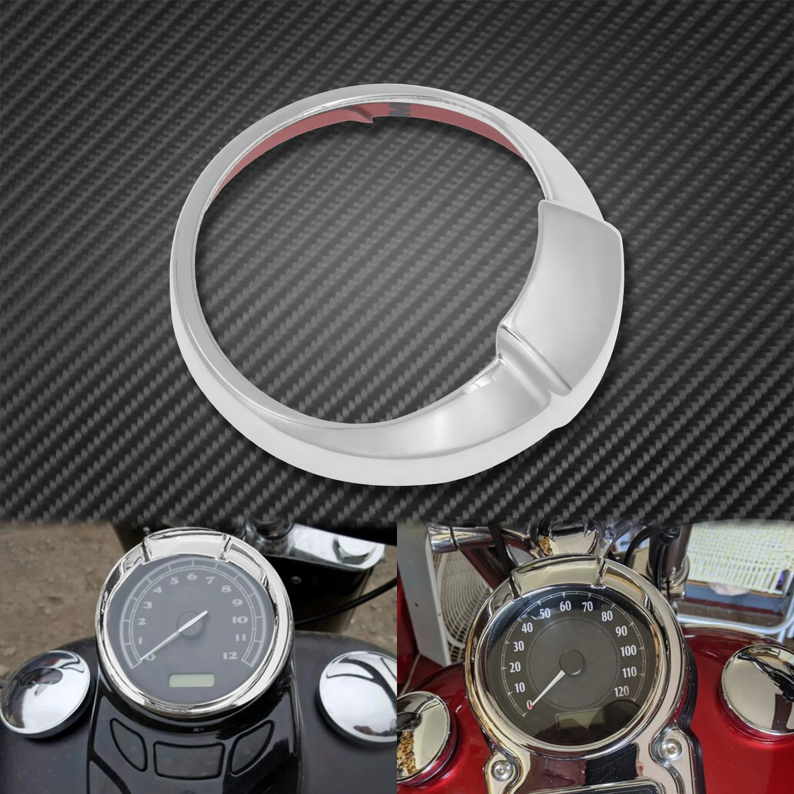 Motorrad 5'' Tachometer-Blende Ringabdeckung für Harley Road King FLHR Softail FLSL Dyna FLD Tachometer-Zierleiste Chrom