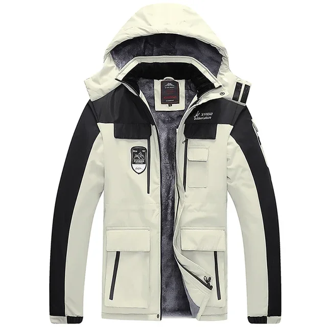 Winter jacke Jacke Verdickung Kapuzen mäntel Ski anzug Herren lässig warme Jacken Mantel Herren Parka 8xl Herren plus Samt jacken