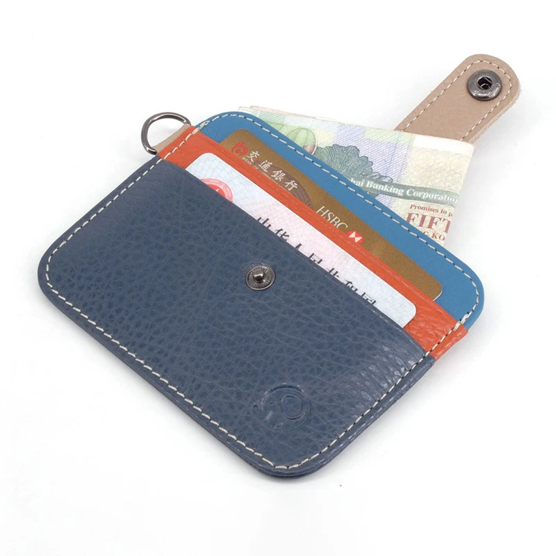 

Genuine Leather Credit Card Holder for Men Luxury Designer Women's Wallet Portable Short Slim Cardholder Purses Gifts