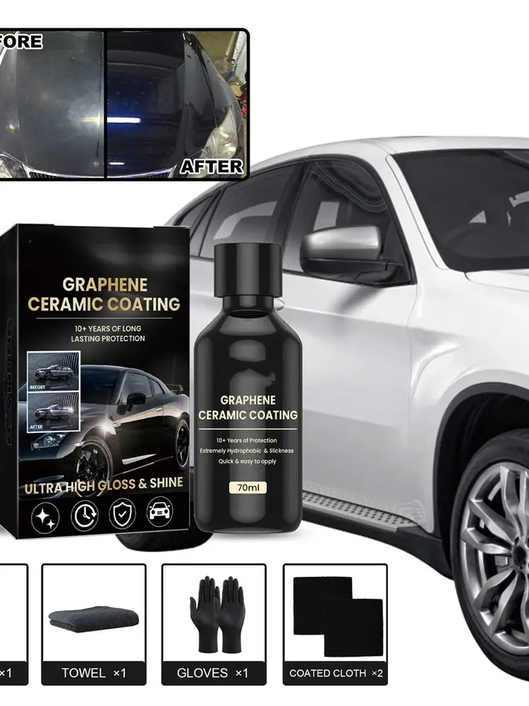 

Car Graphene Ceramic Quick Coating Extremely Hydrophobic Long Lasting Paint Protection Ultra High Gloss & Shine Car Accessories