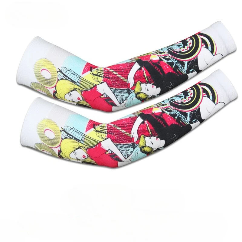 

Sunscreen Ice Silk Sleeves Outdoor Men's and Women's Hand and Sports Flower Arm Sleeves Summer Cyclingand Fishing Tattoo Sleeves