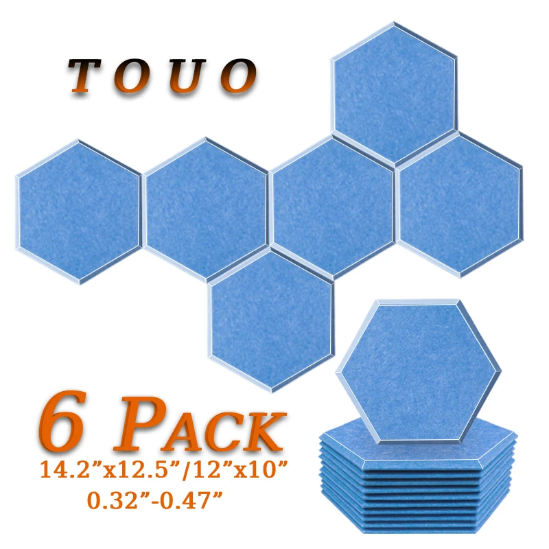 TOUO Sound Proof Acoustic Panel 6 Pcs Acoustic Treatment Home Studio Noise Insulation Door Absorb Noise/Bedroom Accessories