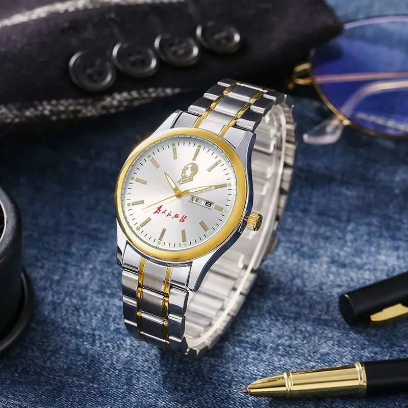 นาฬิกาควอตซ์วินเทจ Leocylin กันน้ำเรืองแสงสำหรับผู้ชายนาฬิกาข้อมือ Chairman Hardlex relogio Masculino