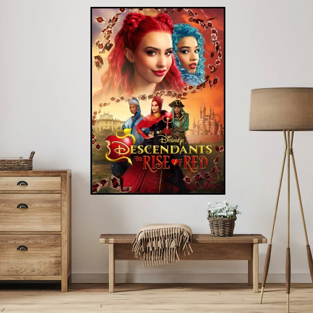 MINISO D-Descendants The Rise of Red P Poster Small Prints Room Wall Sticker Wall Painting Bedroom Living Office