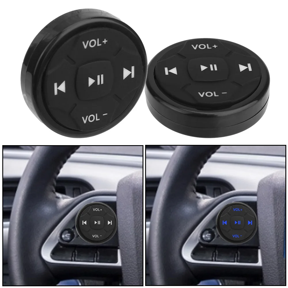 For Android IOS Car Steering Wheel 5 Keys Car Kit Styling Wireless Bluetooth Remote Control Button Media Volume Button Universal