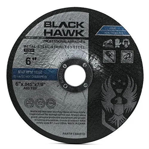 

Depressed Center Cut Off Wheels for Angle Grinders, 6" x .045" x 7/8", 25 Pack - Premium Metal Cutting Discs