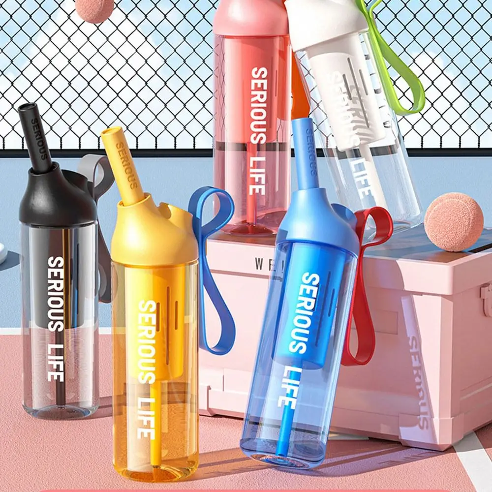 

Portable 666/888ml Water Bottle Multicolor Clear Transparent Straw Cup Good-looking Plastic Water Cup Outdoor Sport