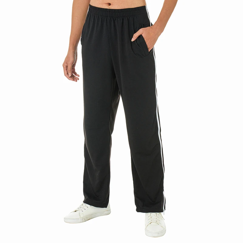 

Mens Track Pants Elastic Waist Zip up Trousers Casual Athletic Pants Wide Leg Sweatpants Joggers with Pockets