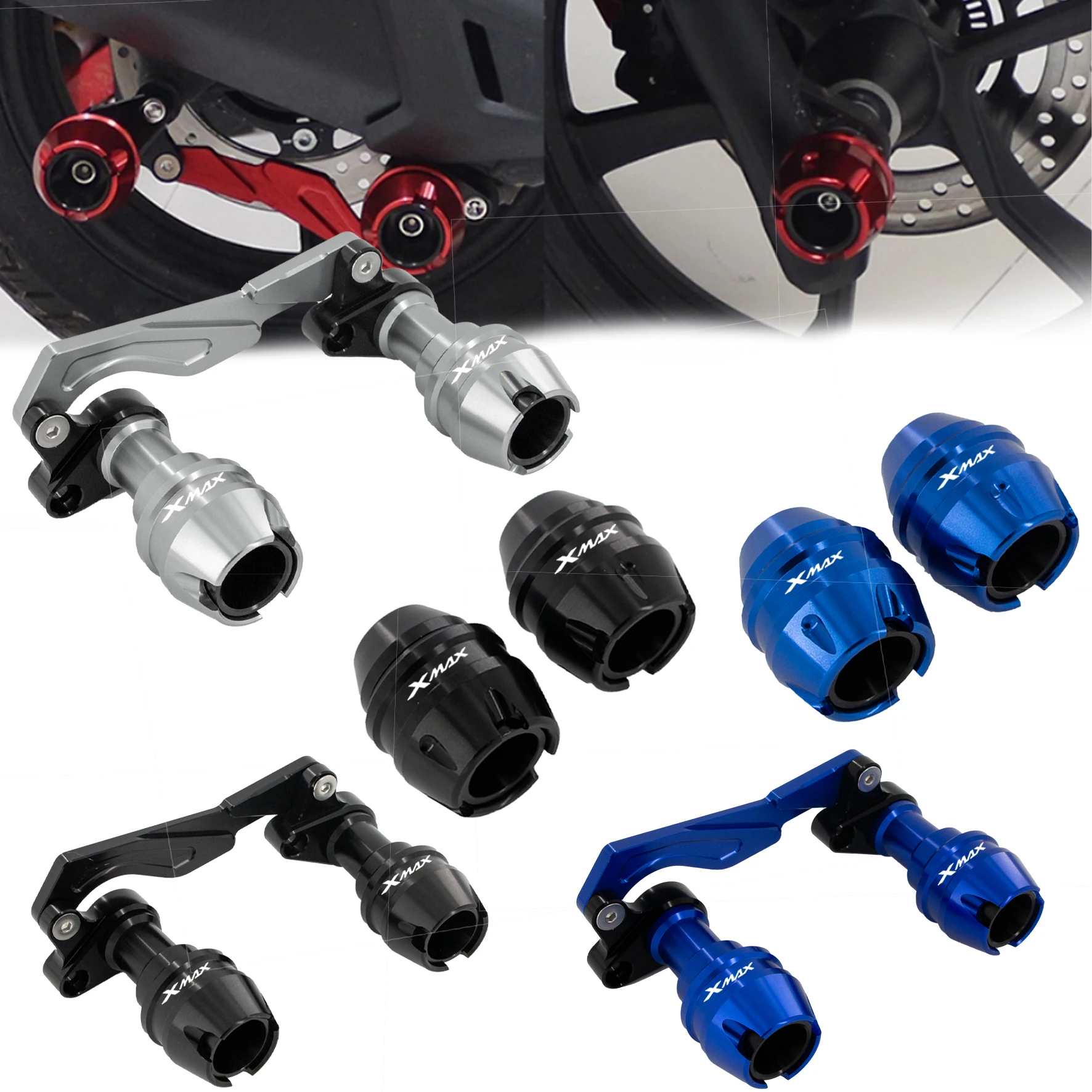 

For YAMAHA XMAX300 XMAX 300 Exhaust anti drop ball Motorcycle Front Axle Fork Wheel Fall Protection Protector