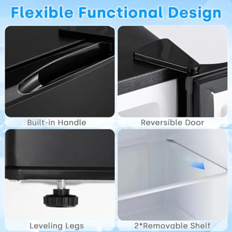 فريزر مستقيم مدمج 3.0 قدم مكعب مع تصميم باب واحد للتخزين الفعال في المساحات الصغيرة: ترموستات قابل للتعديل وقابل للإزالة