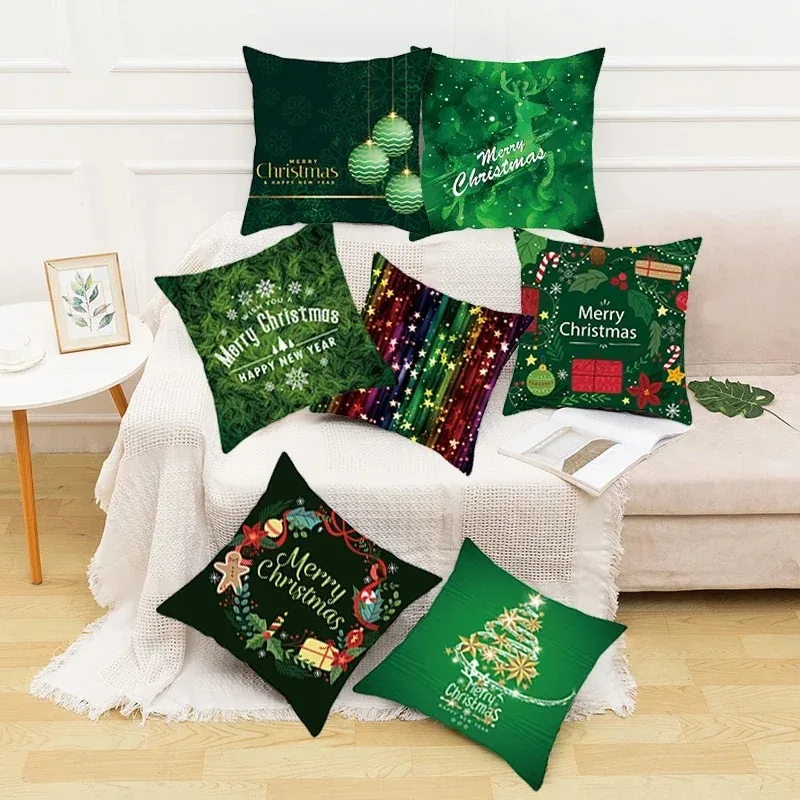 

Рождественские тематические наволочки, автомобильные аксессуары, офисный Санта-Клаус, гостиная, диван, домашние наволочки