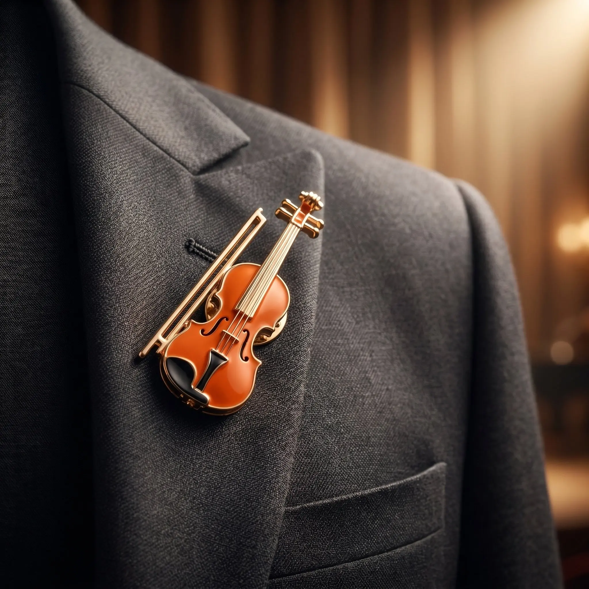 2Pcs Violin Lapel Pin Music Badge Jewelry Metal Mini Brooch Enamel Pin for Backpack Bag Jacket Musician Graduation Gift