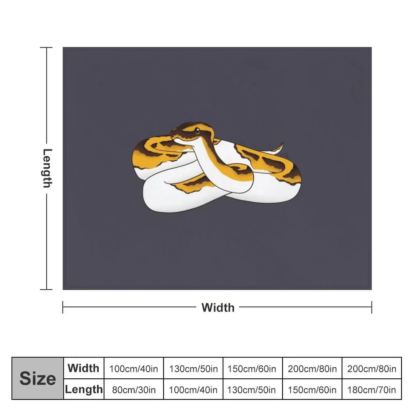 Piebald Ball Python Illustration Throw Blanket Plush Soft Big Soft Beds Blankets