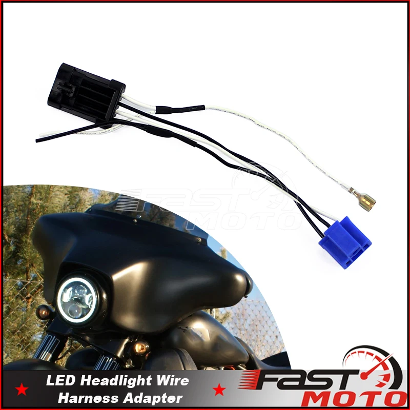 

7" or 5 3/4" LED Headlight Wiring Harness Adapter For Harley Touring Trike 14-15 Electra Glide Road King Headlamp Wire Connector