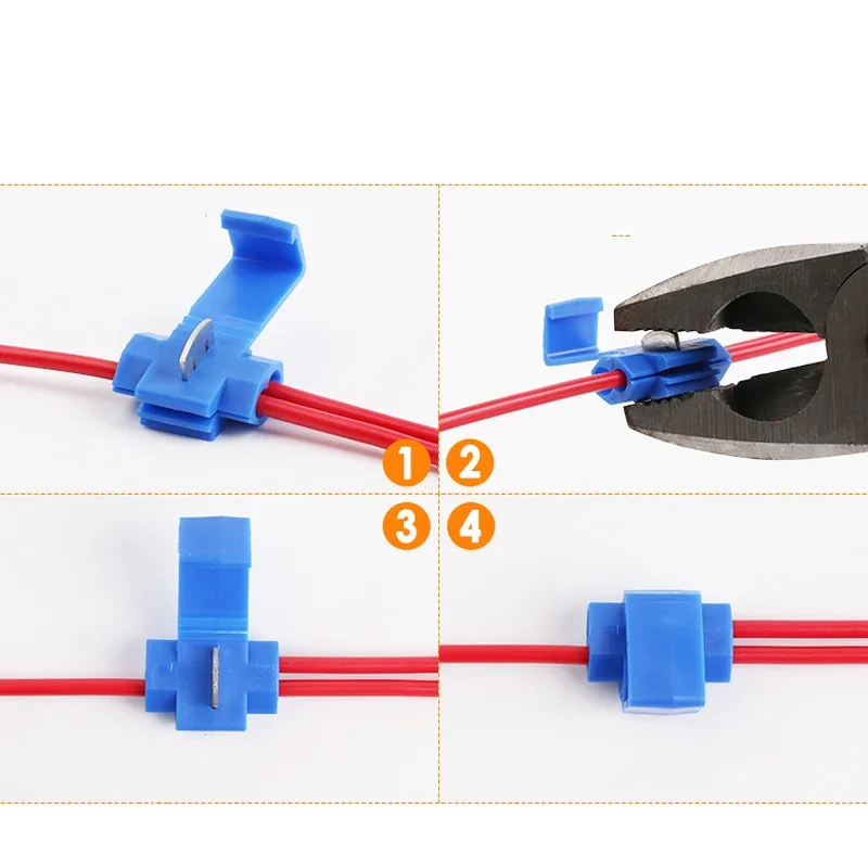 10pcs Fast Wire Connector Cable Crimp Terminal 0.75-2.5 Flat Blue Cable Connector Terminals Electrician Accessories Faston