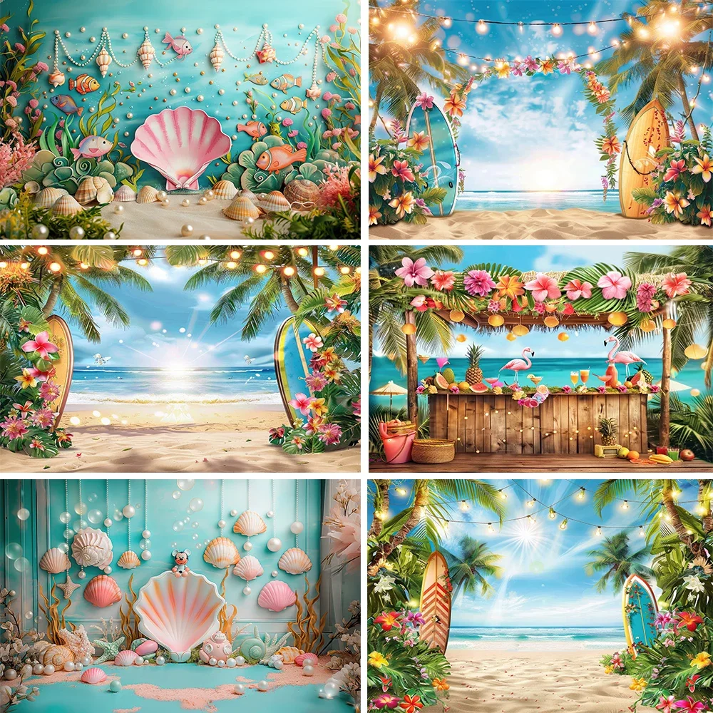 Summer Hawaii Luau Backdrop – Aloha Holiday Decor, Perfect for Beach Birthday & Wedding Party Photo Studio Shoots-Tapestry