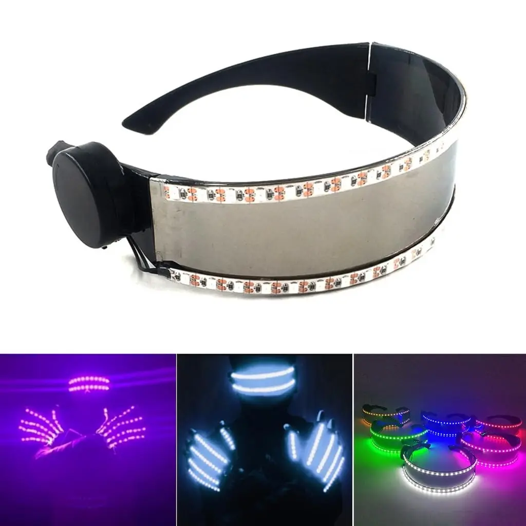 Großhandel LED Visier Brille Coole Karneval Neujahr Blinkende Sonnenbrille Jungen Mädchen Cosplay Brille Punk Sonnenbrille Glow Brillen