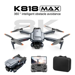 Nowy K818 Max Dron 4K Professinal trzy kamery 8K szerokokątny optyczny przepływ lokalizacji czterokierunkowy zdalnie sterowany Quadcopter unikania przeszkód