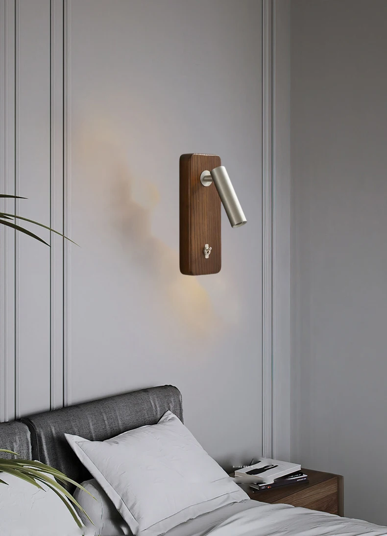 With Switch Wall Lamp Gold Silver Brass Wooden
