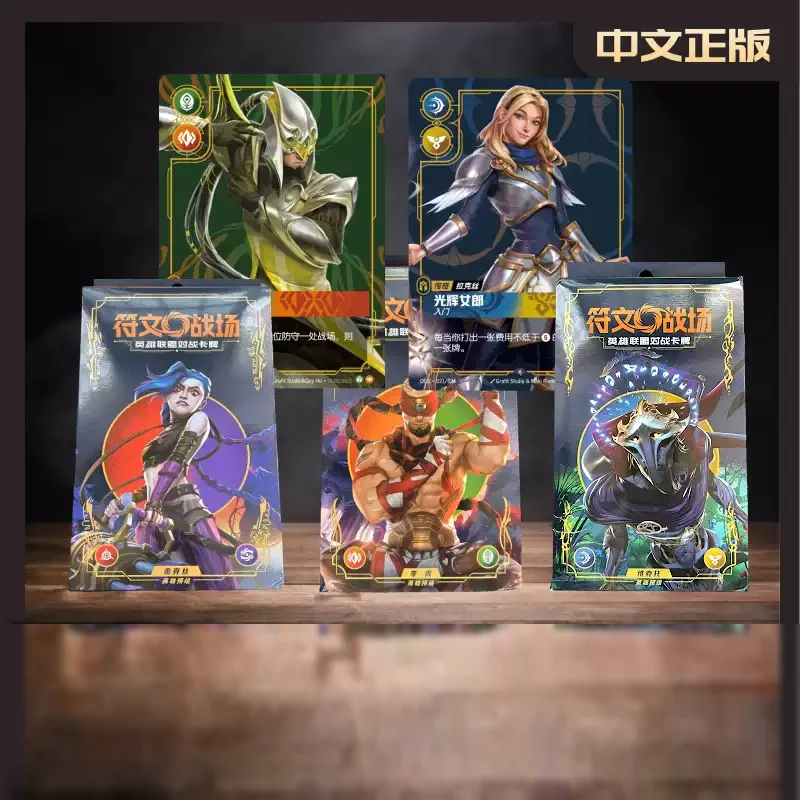 Genuine SHININGSOUL Rune Battlefield League of Legends Battle Cards Origin Series Booster Pack Starter Deck Trials Land TCG Set