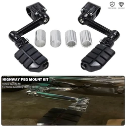 360ยฐ Adjustable Highway Peg Mount Kit With Extension Arms Fit For Honda Goldwing GL1800 Gold Wing GL 1800 F6B F6C 22mm 32mm 35mm