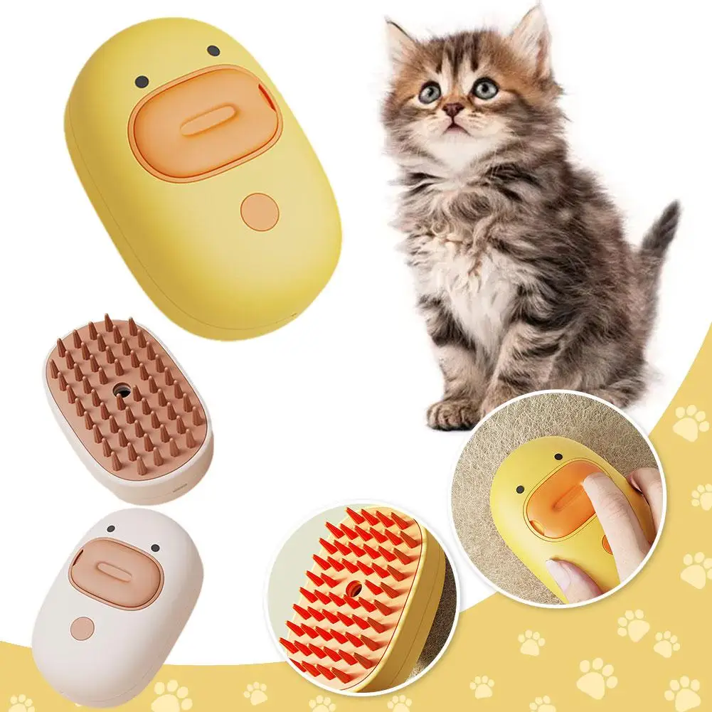 

Cat Steam Brush Steamy Dog Brush Electric Anti-splashing Brush Hair Comb Steam With Removal Comb Massage Pet Grooming Spray U2J1